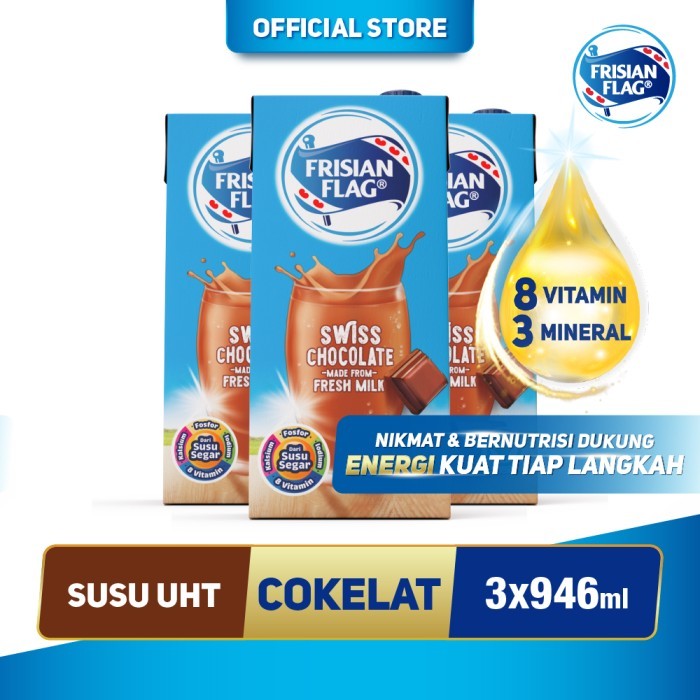 

Frisian Flag Purefarm Susu UHT Swiss Chocolate 946ml [3 pcs]
