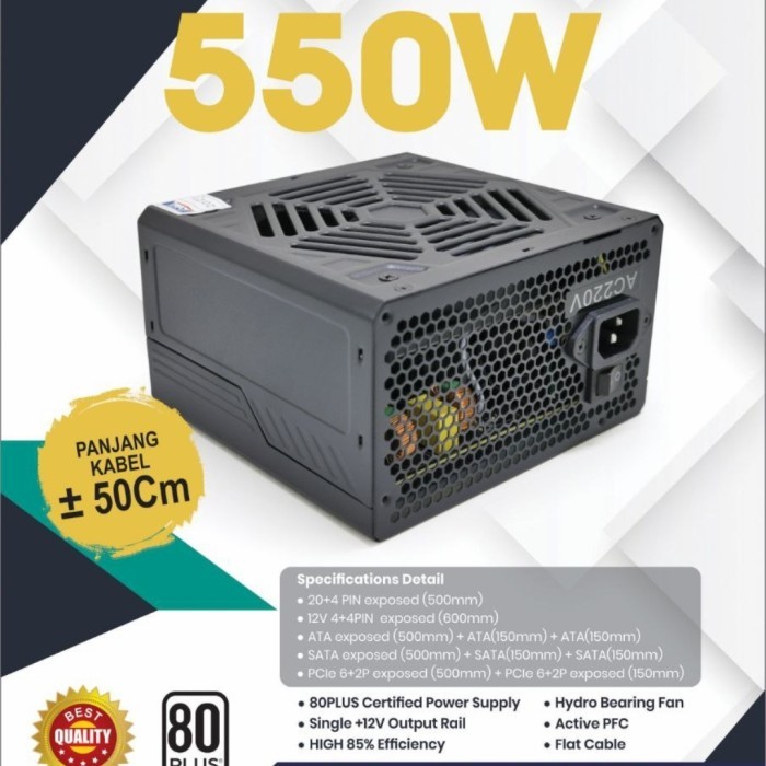 psu simbadda 500w RGB garansi 2 tahun