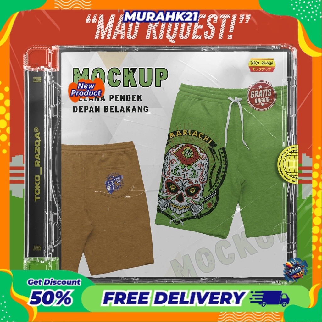 Mockup Celana Pendek Depan Belakang ◖MOCKUP◗ NEW MOCKUP