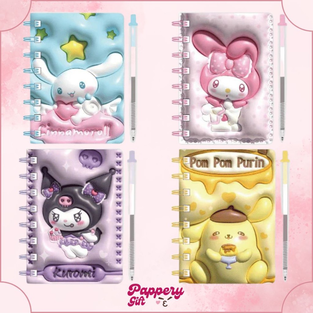 

Notebook ring motif A7 mini / notebook plus pena / mini notebook 2 in 1 / notebook set - SE0300