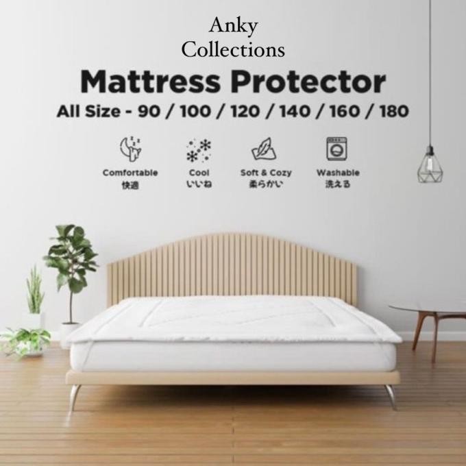 Matras Protector - Pelindung kasur 90 - 120 - 160 - 180 - 200 - 180 x 200