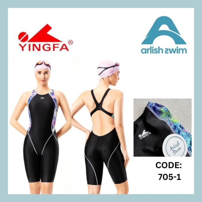 Baju Renang Selutut Yingfa / Girls Swimsuit Yingfa Kneeskin - 705-1, L