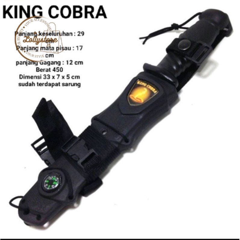 KING KOBRA KOMPAS HITAM -PISAU KING COBRA COMPAS - PISAU TNI KING COBRA