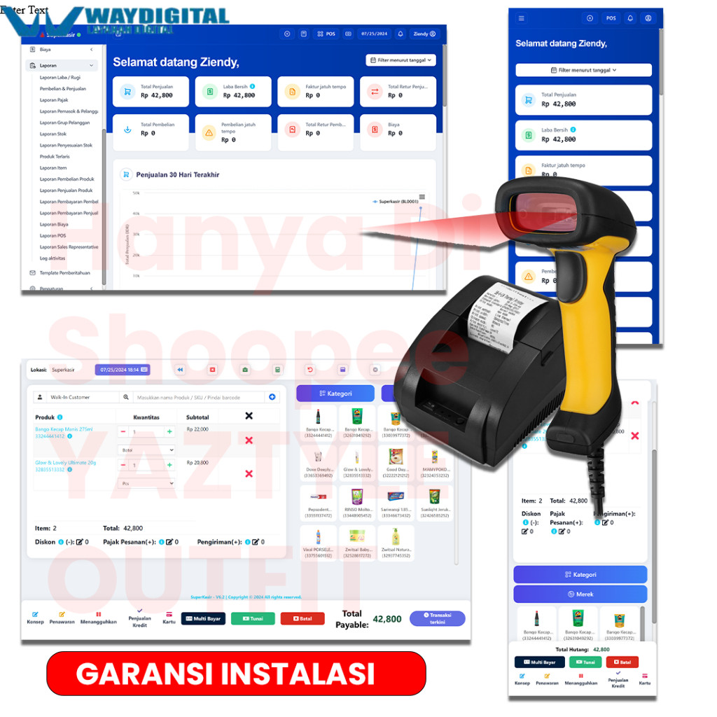 (PROMO) Aplikasi Kasir Grosir Eceran SuperKasir Aplikasi Kasir Lengkap (Source Code) Aplikasi Akunta