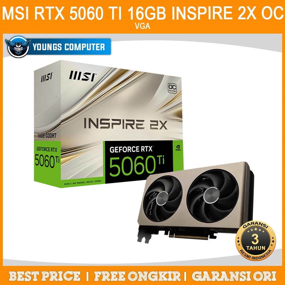 VGA MSI RTX 5060 TI 16GB INSPIRE 2X OC RTX5060Ti 16GB GDDR7