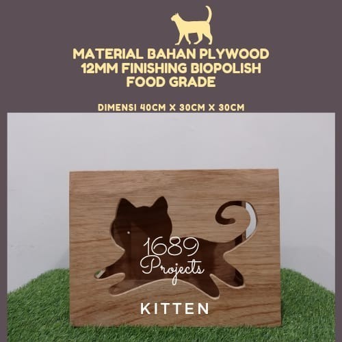 Rumah kandang kucing kayu cat house playground custom - Kitten