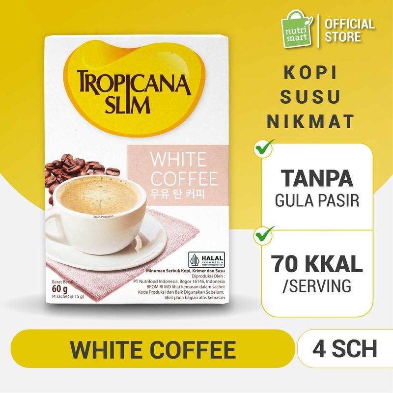 

Tropicana Slim White Coffee 4 Sachet - Kopi Susu Manis Nikmat Tanpa Gula Pasir