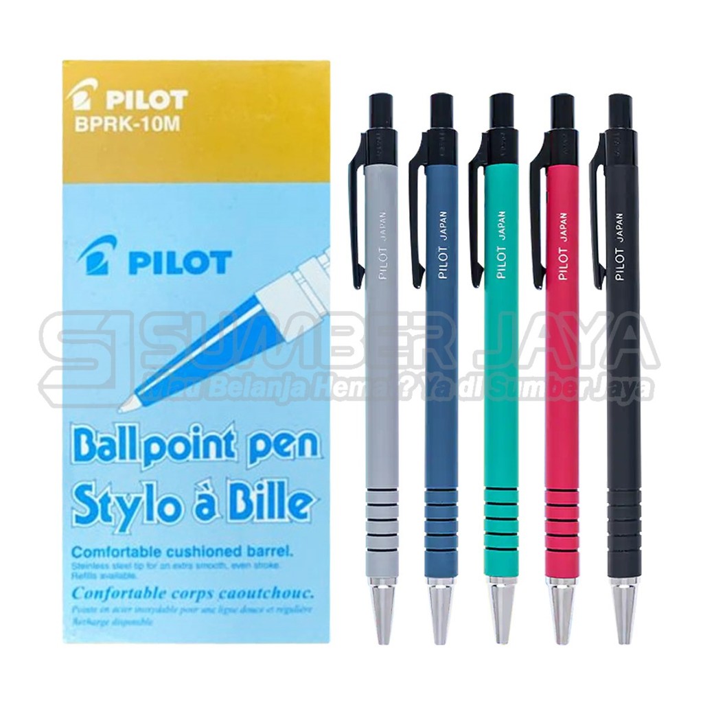 

Pulpen Pilot BPRK-10M Ballpoint Pilot karet Cetrek Fine Tinta Warna Hitam