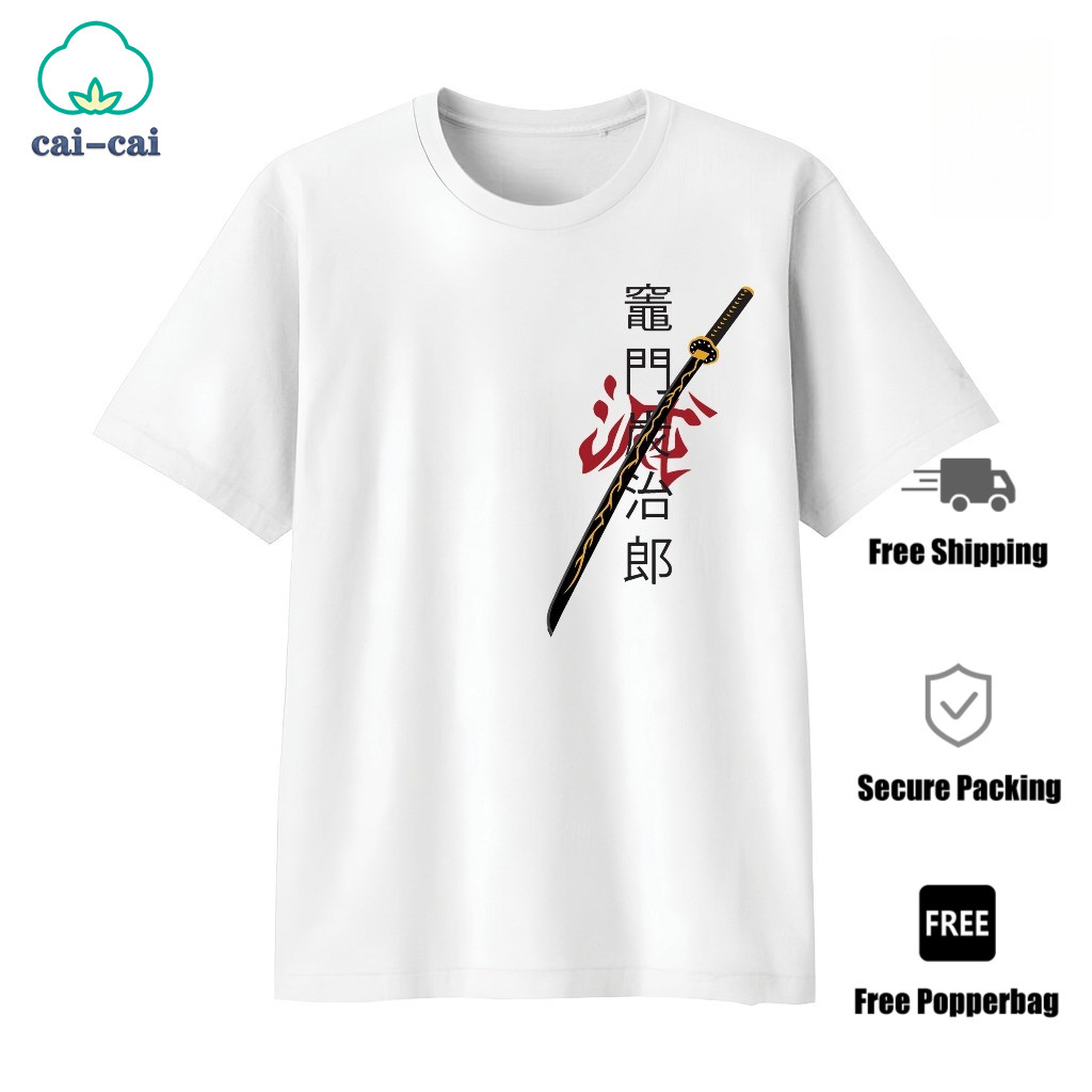 Kaos oblong pria Japanese Samurai Baju Kaos Distro T shirt Sablon Unisex oversize Lengan pendek tees