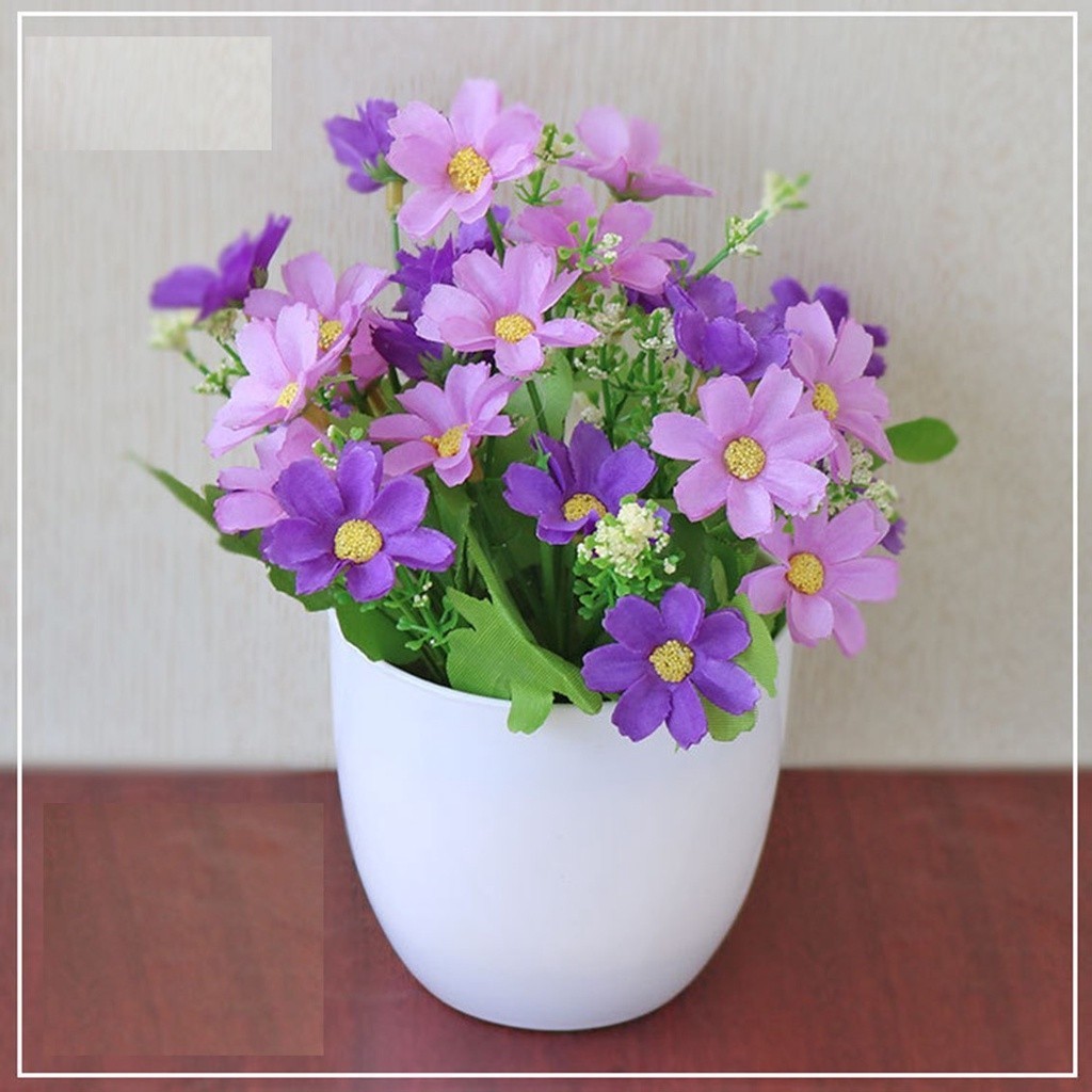 LPL Ornamen Pot Tanaman Bunga seruni Dekorasi Tanaman Hias Tanaman Plastik Pot Bunga Hias BUNGA 08
