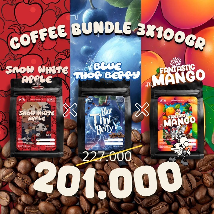 

Coffee Bundle (3x100 gram) roasted beans specialty biji kopi by BLACK POTION