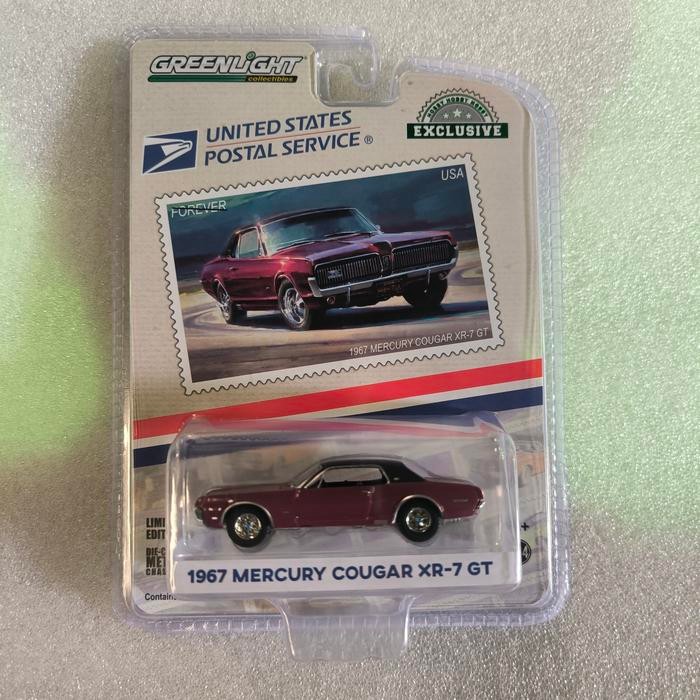 DIECAST GREENLIGHT US POSTAL SERVICE - 1967 MERCURY COUGAR XR-7 GT MINIATUR