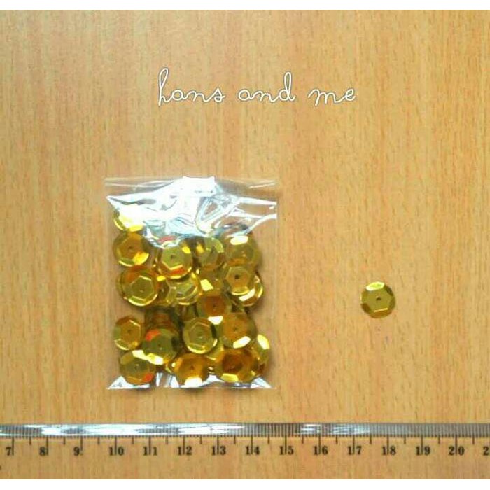 Payet / Manik Piring Emas Besar 10mm - Prakarya