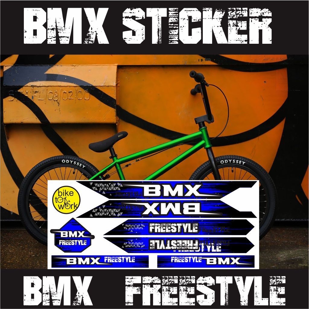VARIASI STIKER SEPEDA BMX VARIASI / VARIASI DECAL STIKER SEPEDA BMX / BMX FREESTYLE 02 BIRU