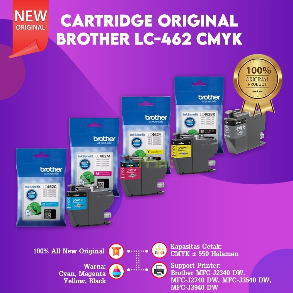 FixPrint Brother Ink LC-462 BK/C/M/Y for MFC-J3540DW Tinta LC462 Original