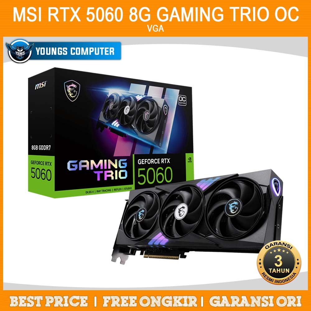 VGA MSI GeForce RTX 5060 8G GAMING TRIO OC RTX5060 8GB GDDR7