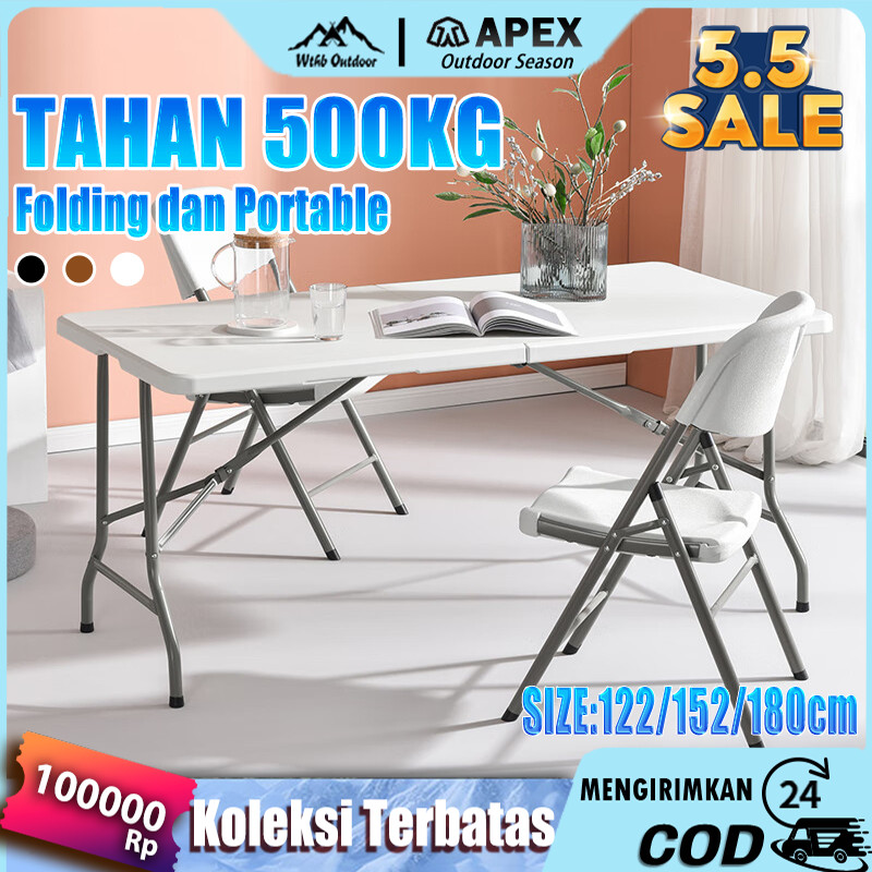 Meja Lipat Portable Meja Lipat Plastik Meja Lipat Outdoor Meja Serbaguna Besar Makan Meja Meja Lipat