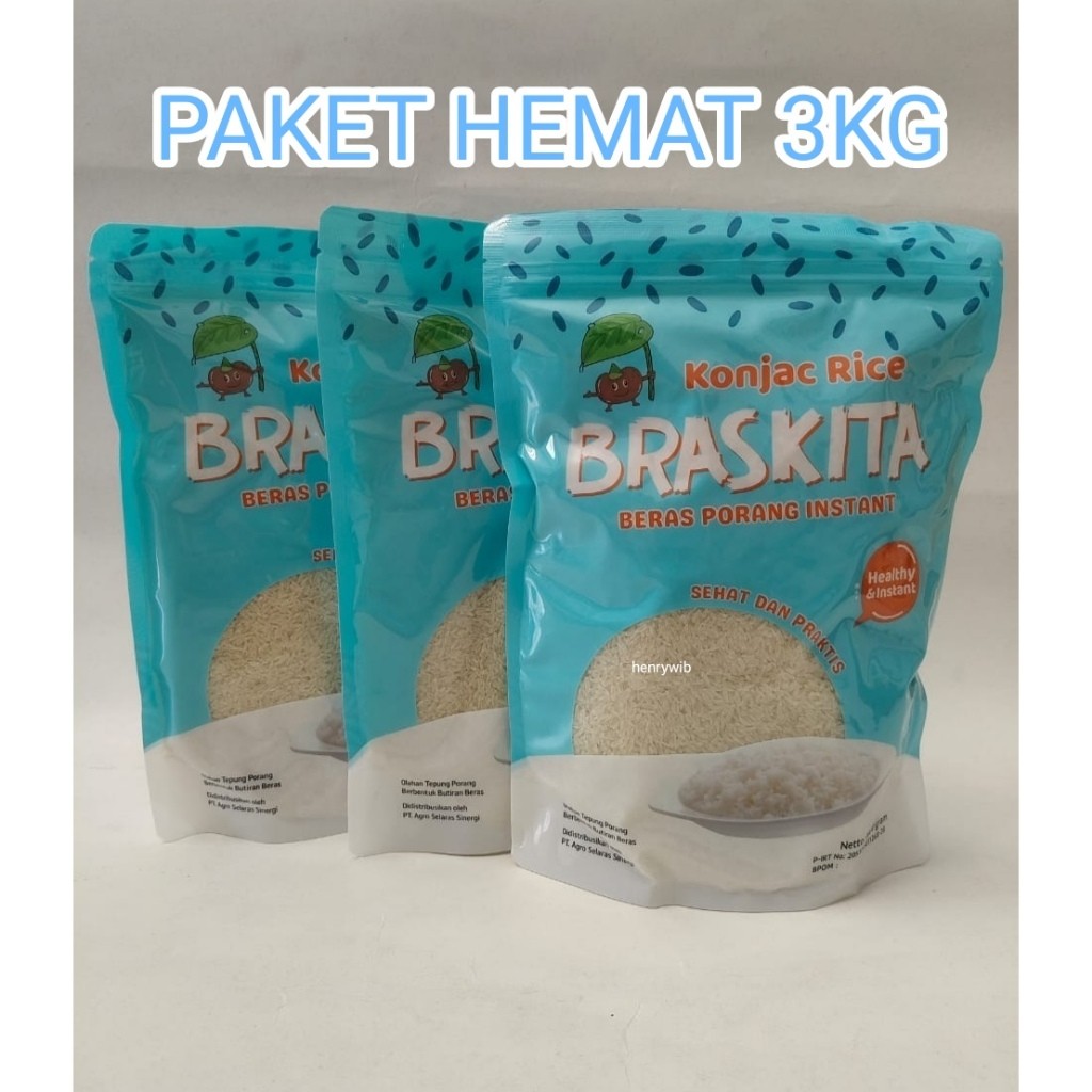 

Beras porang Braskita 3 Kg Sehat Instan