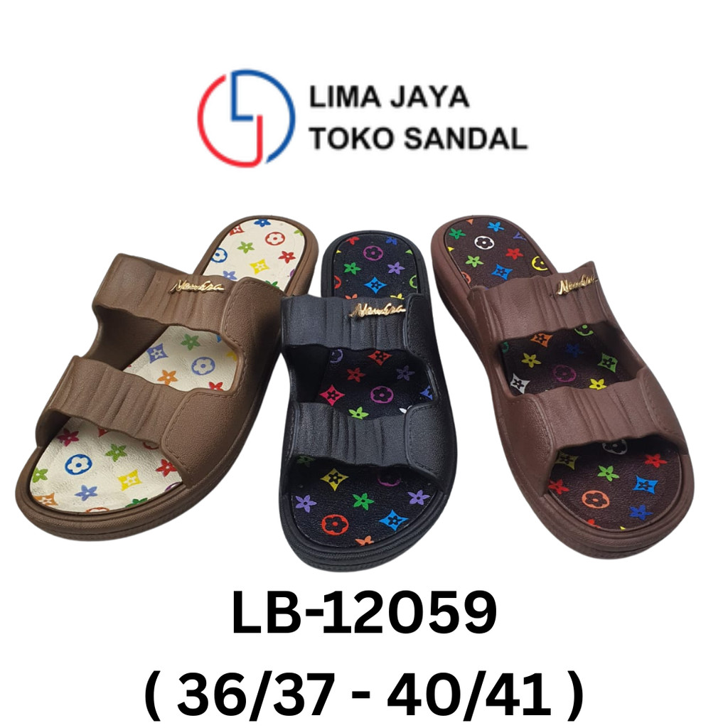 Sandal Ban Dua Karet Jelly Wanita New Era LB-12059 , 100% Original BY New Era Motif Lv