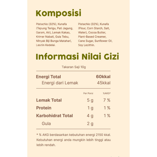

QH Melts Pistachio Kunafa Spread 200g - Selai kacang Crunchy Plant Based Vegan Bahan Roti Kue Baking