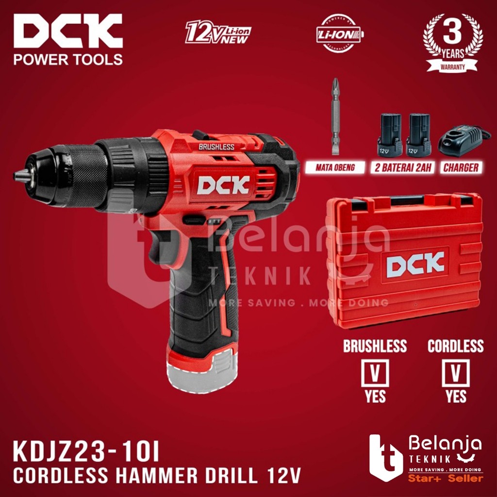 Mesin Bor Tembok Baterai DCK KDJZ23-10I Cordless Hammer Drill KDJZ 23 - 10 I