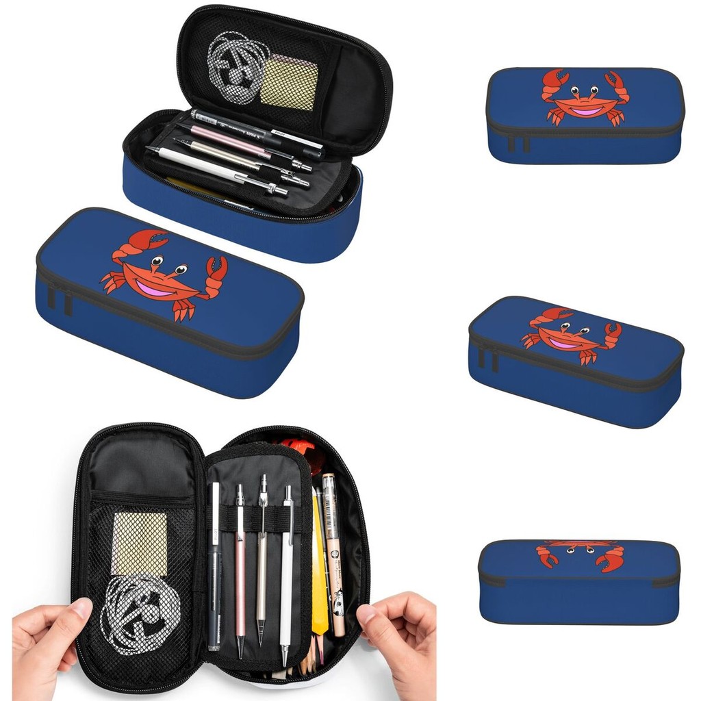 

Cute Happy Crab Sea Animal Pencil Cases Big Capacity Pen Bags Pen Box Pencil Pouch For Boys Girls Students Stationery School