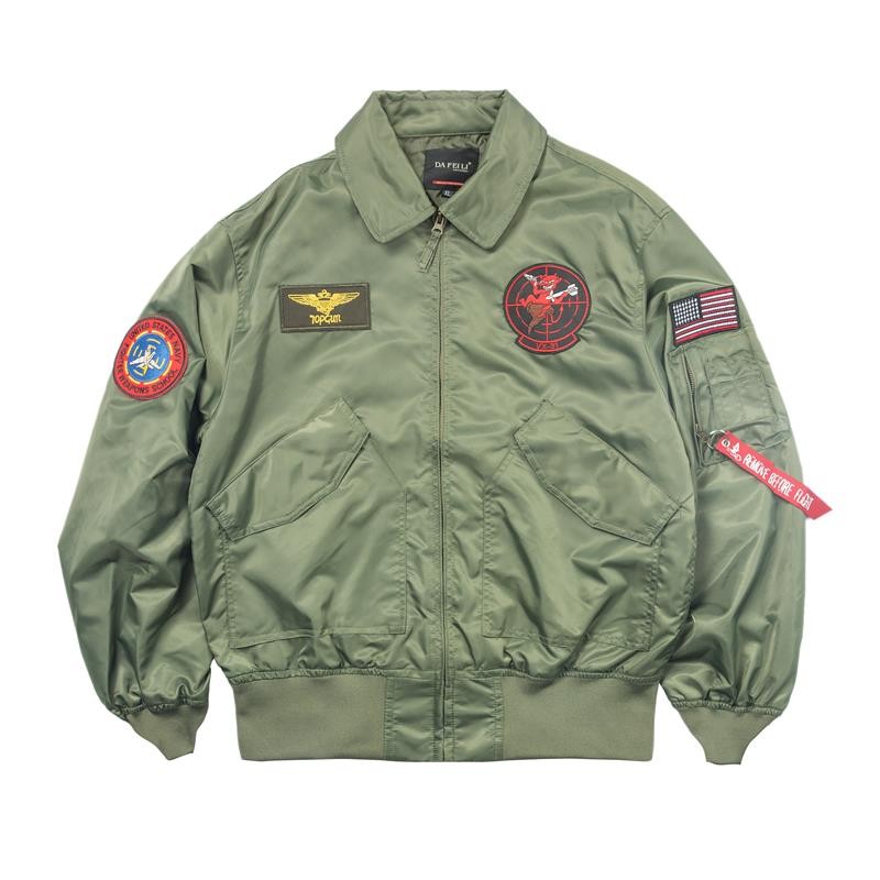 TOP GUN CWU36P Spring Patched Military Style Bomber Pilot Flight Thin Coat Windbreaker Jacket