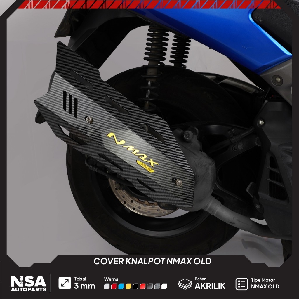 COVER KNALPOT NMAX/OLD TUTUP KNALPOT NMAX 2022 CARBON KAVLAR AKSESORIS MOTOR AKRILIK,CARBON,DOFF 155