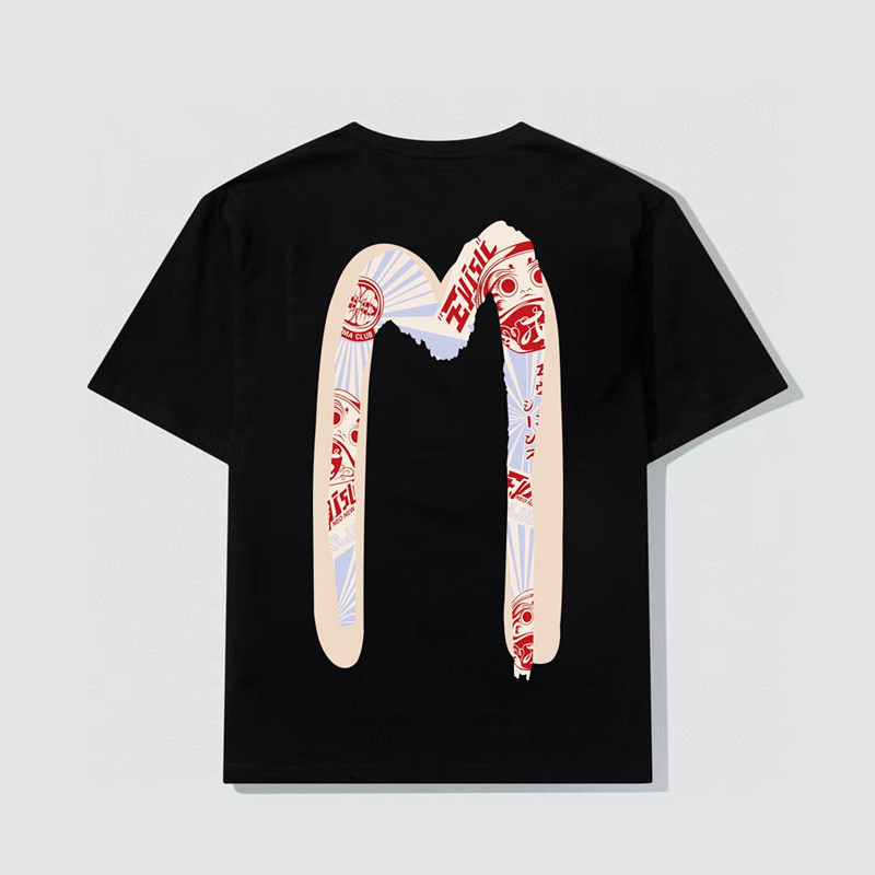 Kaos Distro EVISU  Pria Wanita d Baju Boxy Fit T Shirt - Official Merchandise