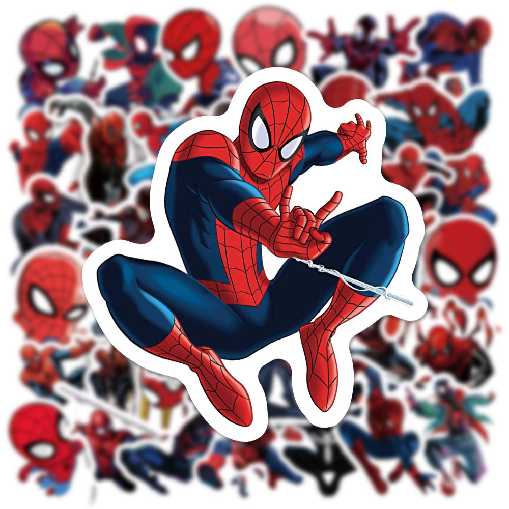 

10/30/50pcs Disney Marvel The Avengers Spiderman Stickers Waterproof Graffiti Skateboard Laptop Car Cartoon Sticker Kids DIY Toy