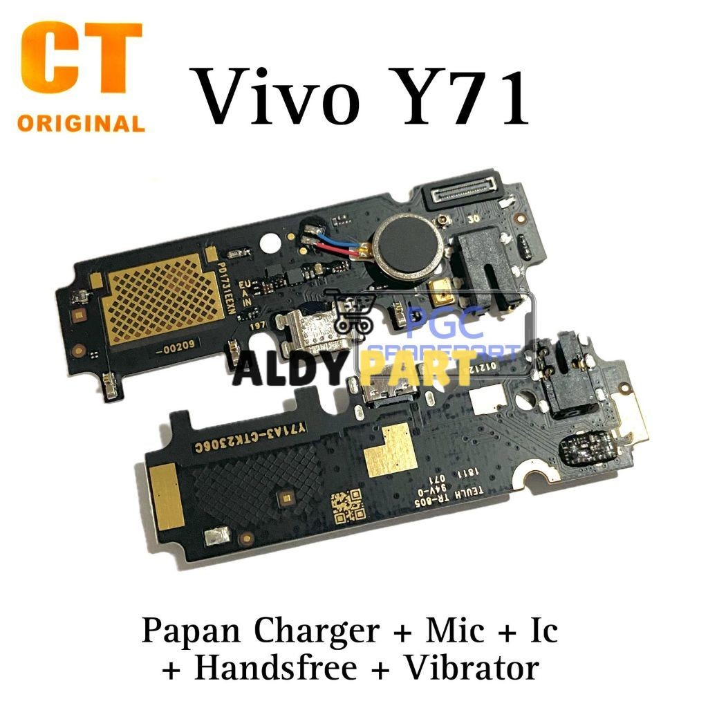 Original  Ada IC - Papan PCB Connector Charger + MIC + Handsfee + Vibrator Vivo Y71 / 1724 / 1801i -