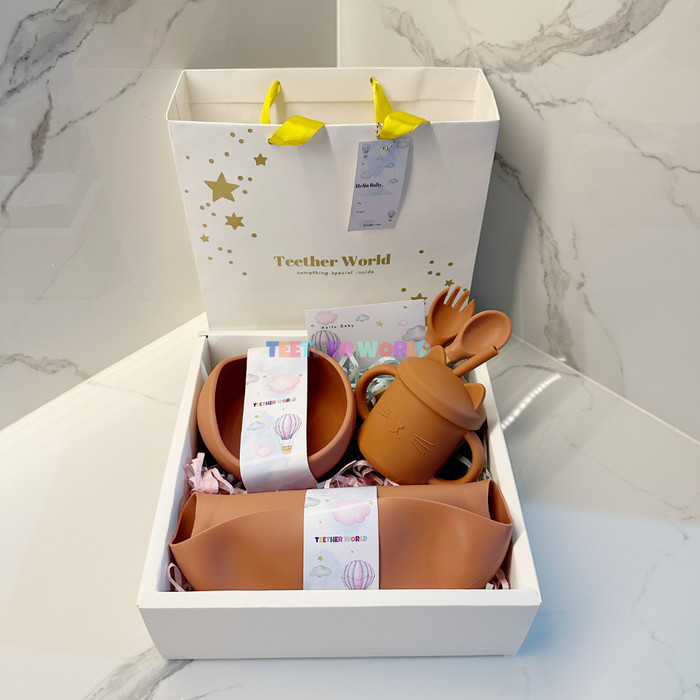 

HAMPERS BAYI BEAR SILICONE FEEDING SET / PAKET MPASI / BABY HAMPERS - RBOWL+S+BIB CH