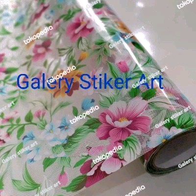 Stiker Kaca Motif Bunga Mawar Lebar 90 cm