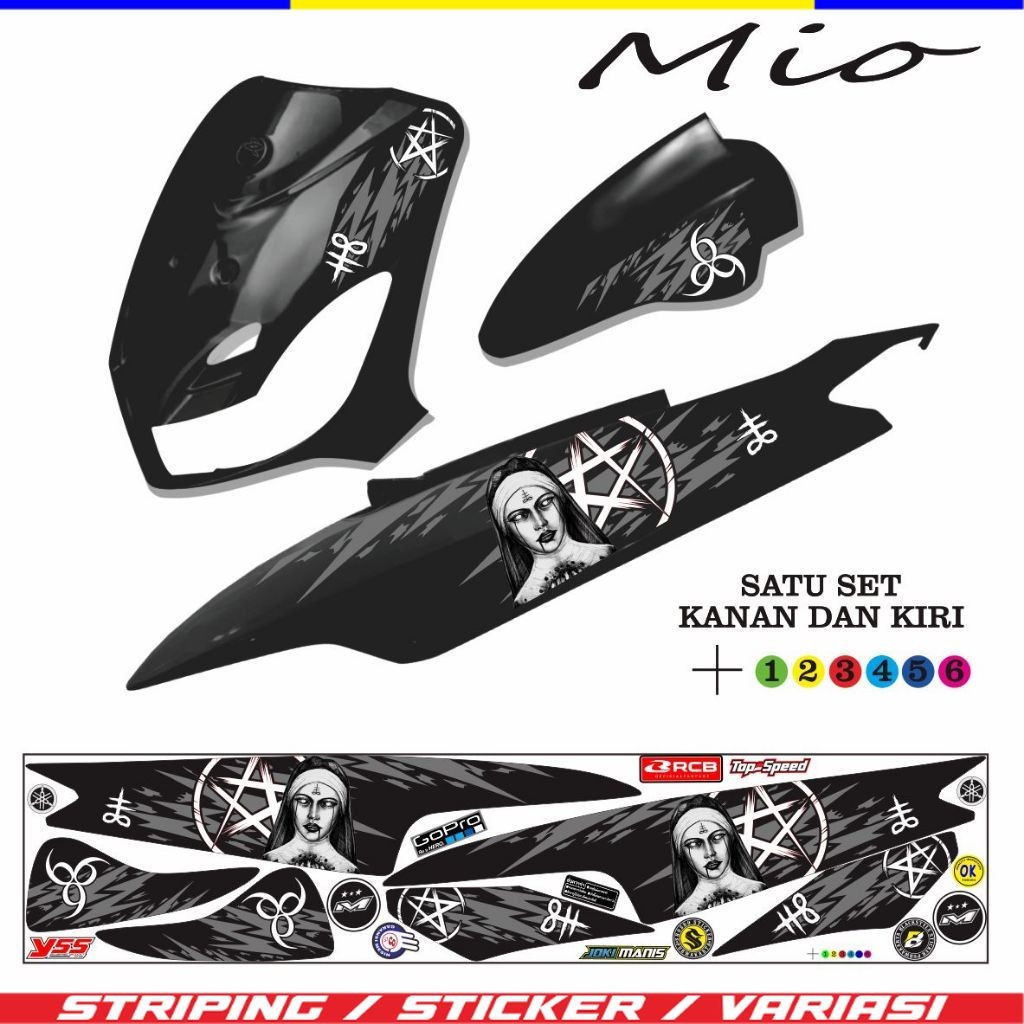 MIO STICKER SEPEDA MOTOR YSS/STRIPING MOTOR /STICKER MIO SPORTY / VARIASI MIO SMILE/V6 SIMPLE