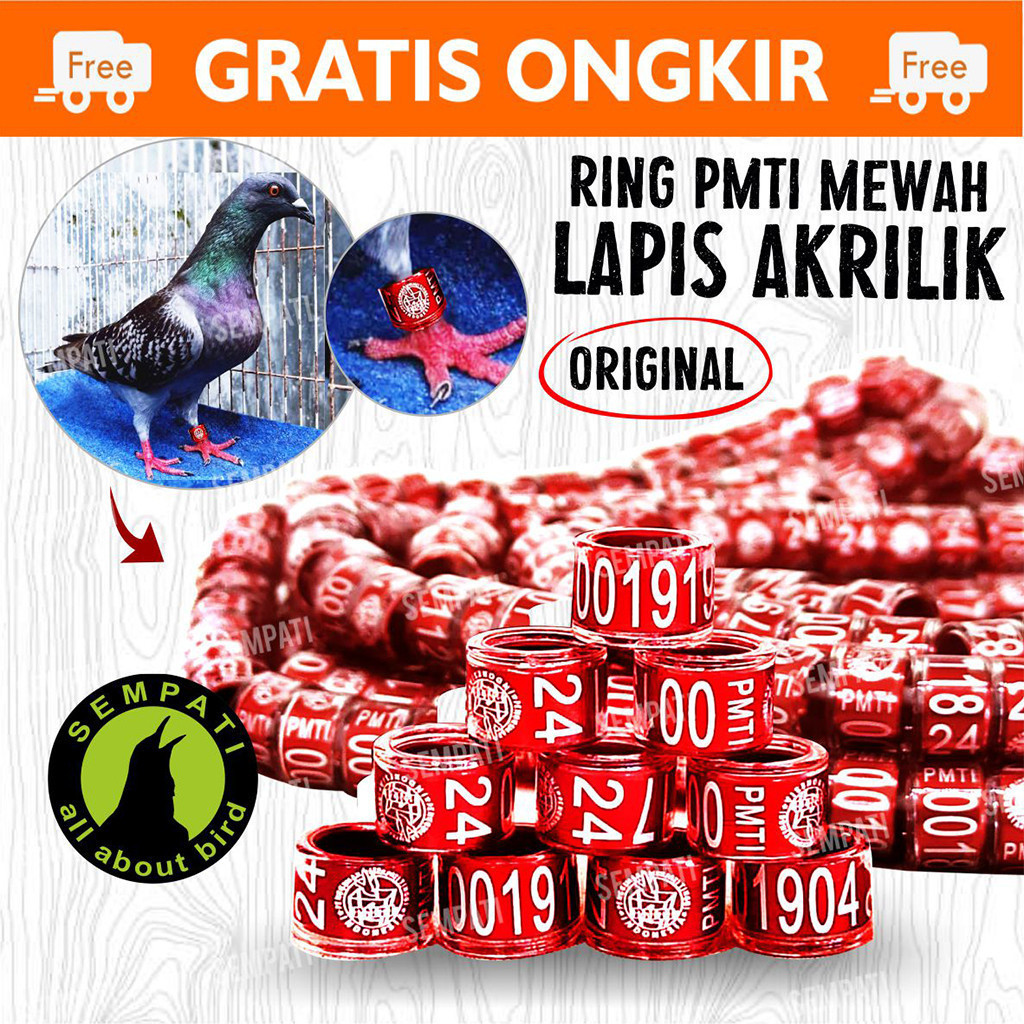 SEMPATI Ring PMTI 2024 Original Pusat Ring Kaki Burung Merpati Tomprang Kolong Pos Lomba Ring Cincin