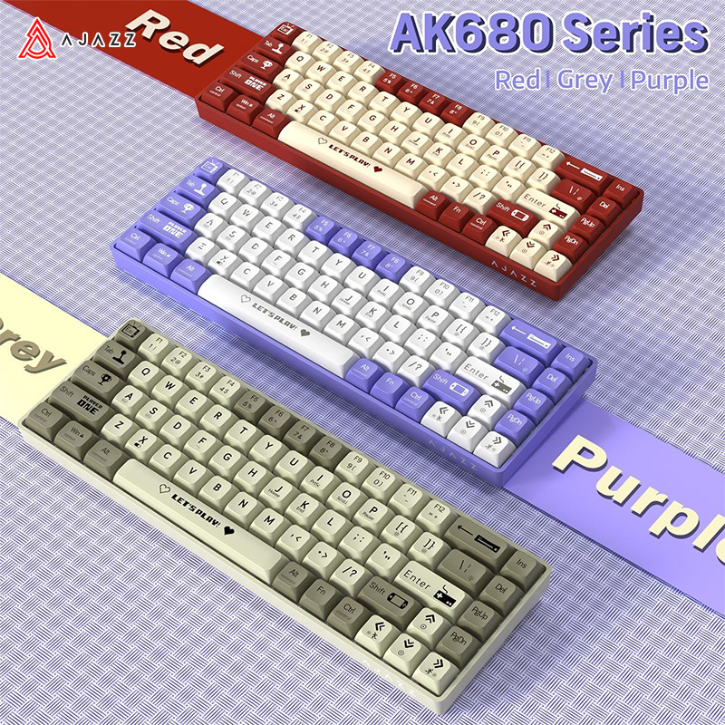 

AJAZZ AK680 65% Gaming Mechanical Keyboard Wired Wireless Bluetooth Gamer Keyboard Hot Swap Custom Keycap Gasket for Pc Laptop