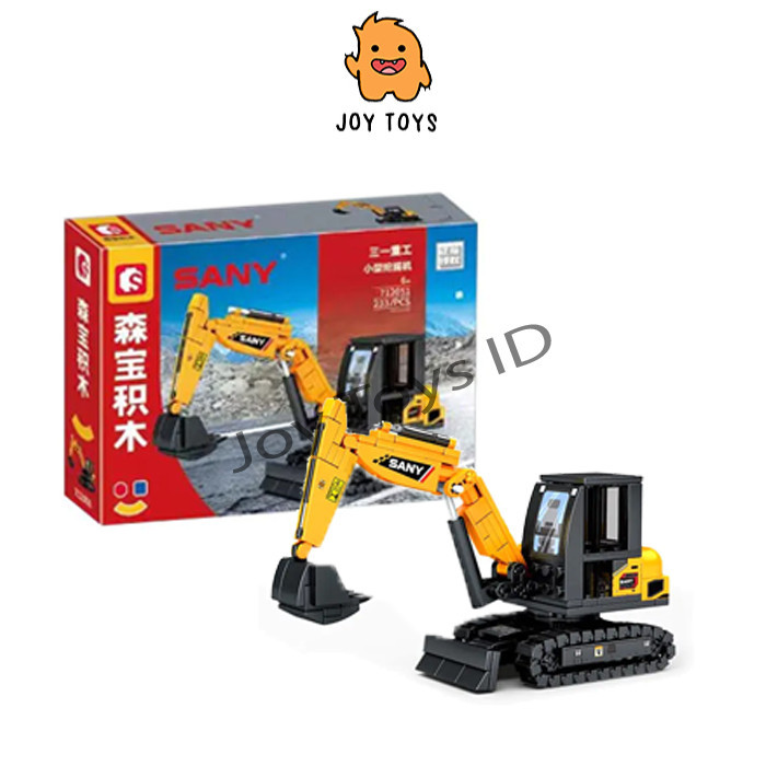 JOY TOYS Mainan Anak Brick Sembo Construction Sany Mini Excavator Konstruksi Alat Berat Sany Ekskava
