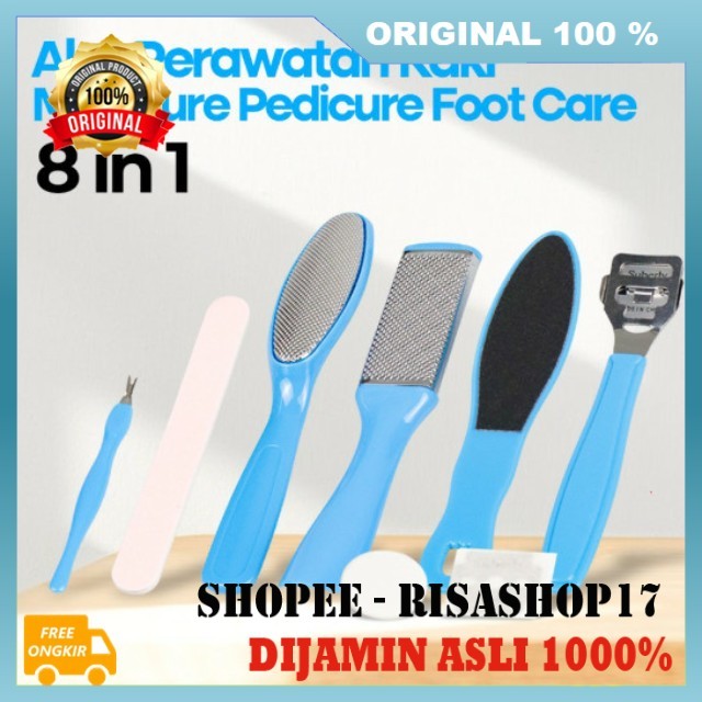 Alat Perawatan Kaki 8 in 1 Alat Penghalus Tumit Kaki Alat Pedicure Kaki Alat Pengikis Kaki Pecah Pec