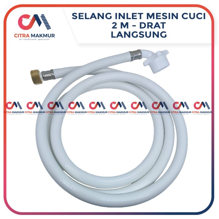 CAT99 Selang Inlet Mesin Cuci 1 Tabung 2 Meter Drat 1 Inch Sambungan Keran Air Merk Sanyo LG Panason