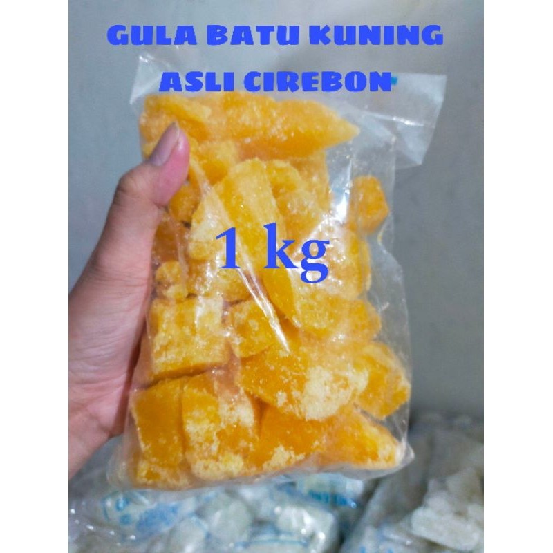 

Gula batu kuning EXTRAJOS asli cirebon kemasan plastik 1kg FULL