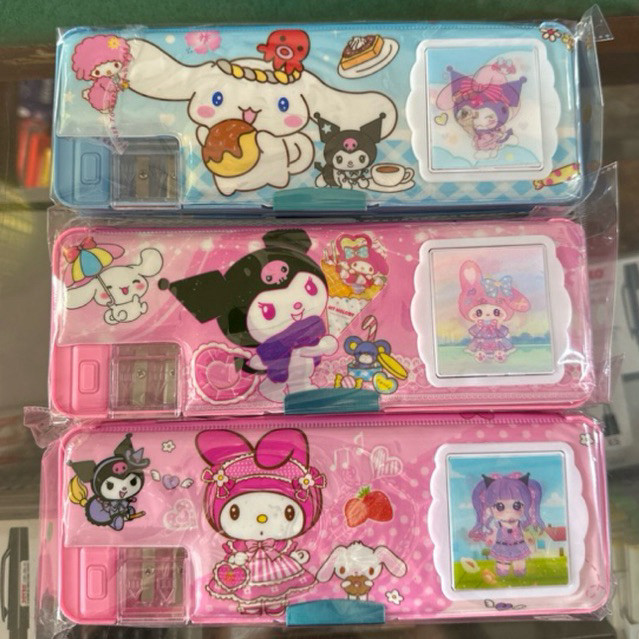

Pencil Case Kalkulator Kuromi / Tempat Pensil Magnet + Kalkulator + Serutan