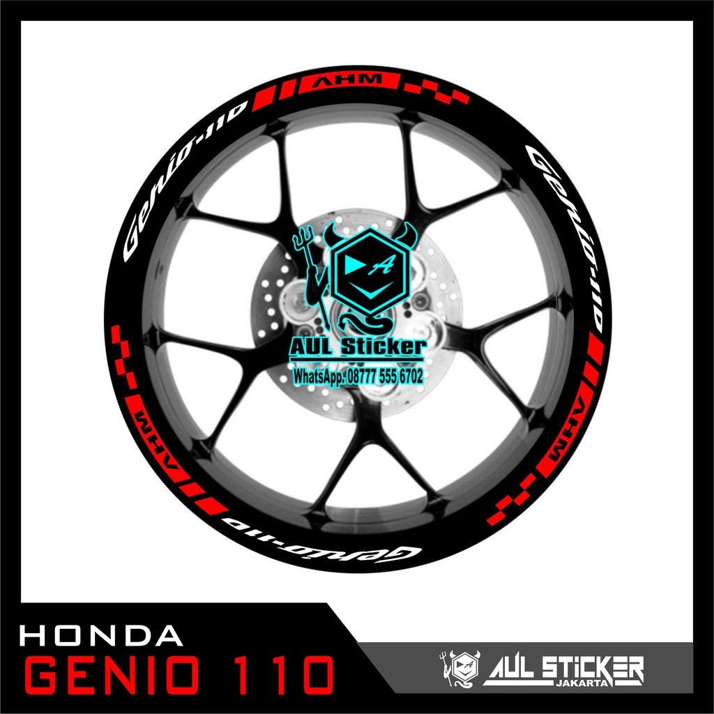 Sticker velg HONDA GENIO 110 RING 14 INCH Depan Belakang