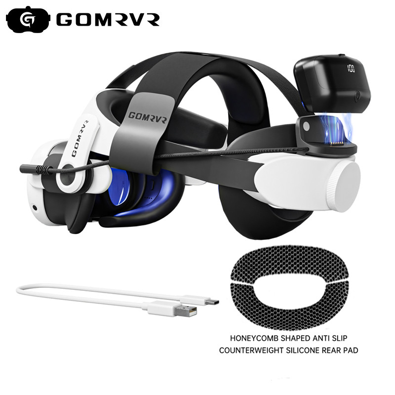 GOMRVR S3 Battery Head Strap compatible with Meta Quest 3/Q3S Replacement Elite Strap 20 watt Magnet