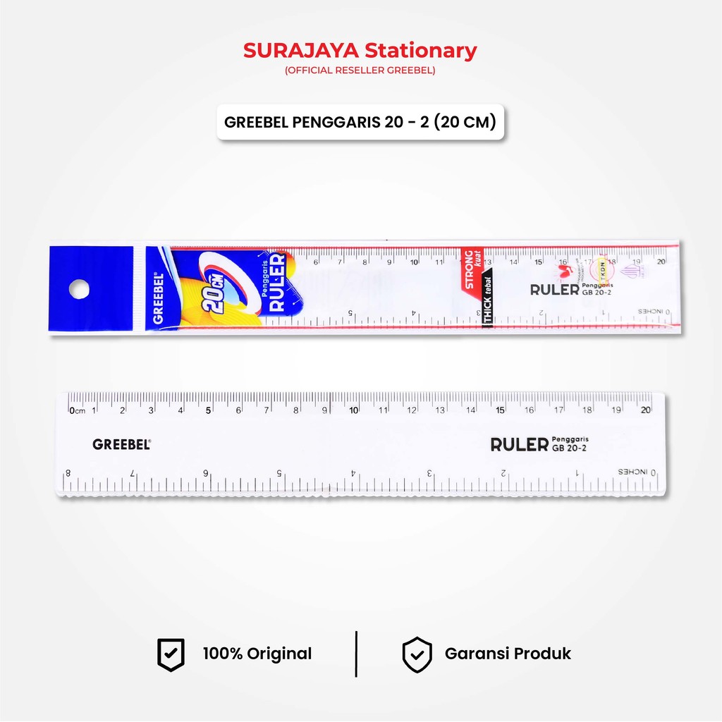 

Penggaris Greebel Transparan Stronger 20cm 202 / Ruler / Penggaris Plastik Sekolah
