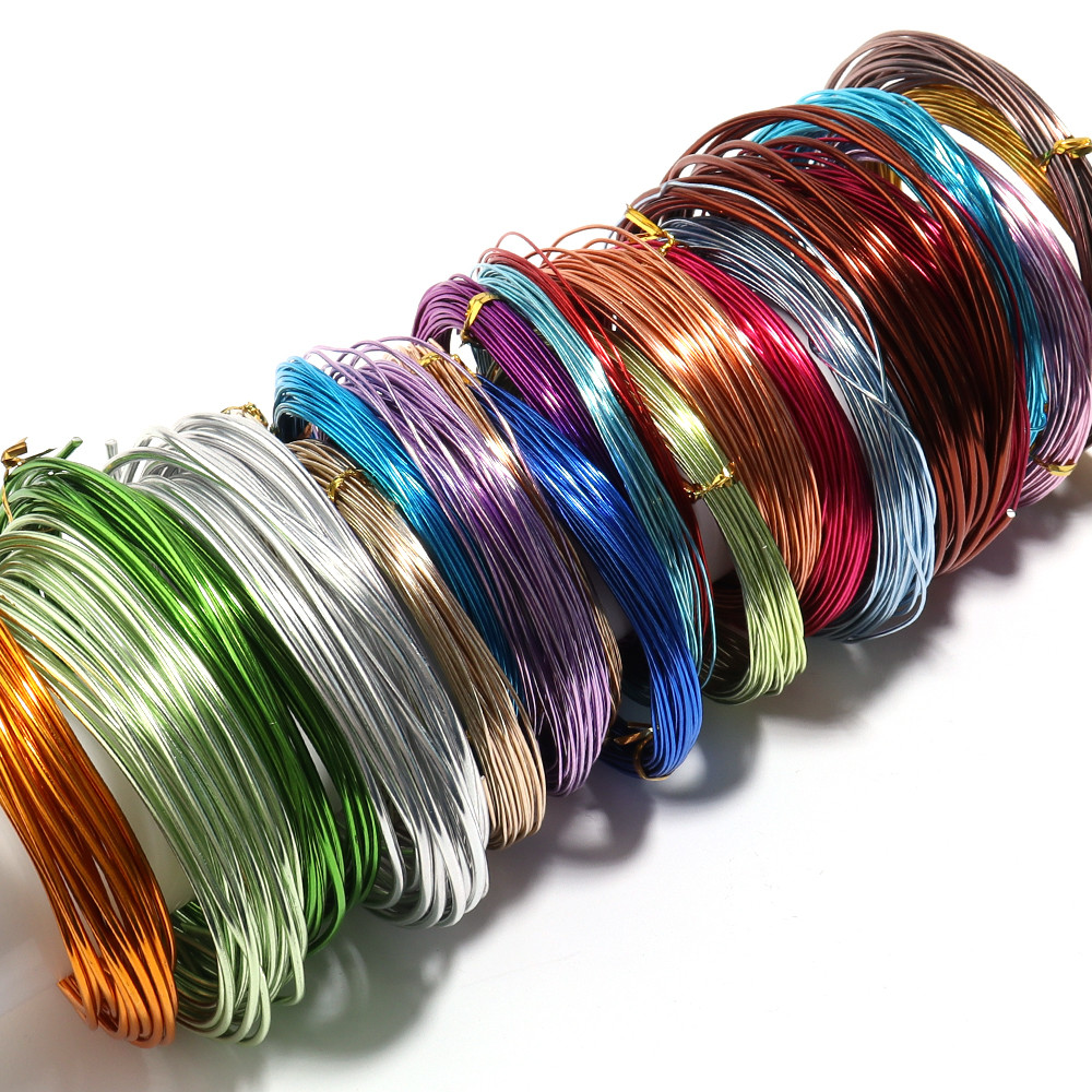 

0.6-2mm Anadized Round Aluminum Wire for Jewelry Making Gold Plated Bendable Flexible Craft Metal Wire DIY Beading Floral
