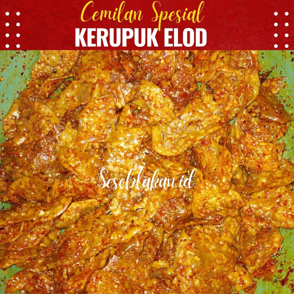 

Kerupuk elod extra pedas daun jeruk isi 500 gr