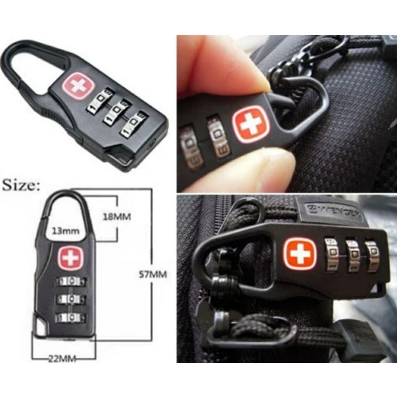 IDJ Gembok kode password kunci gembol swiss koper tas laci lemari