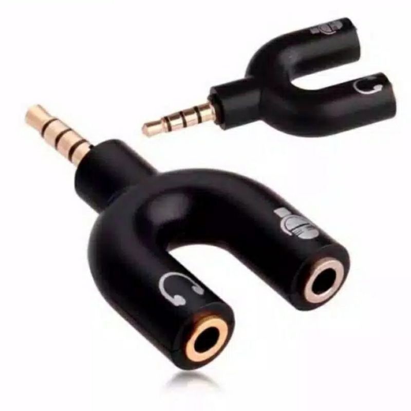 Spliter jack Y Spliter Aux 3.5mm audio earphone Y Mic Splitter Konektor Jack Y dan Audio Headset hea