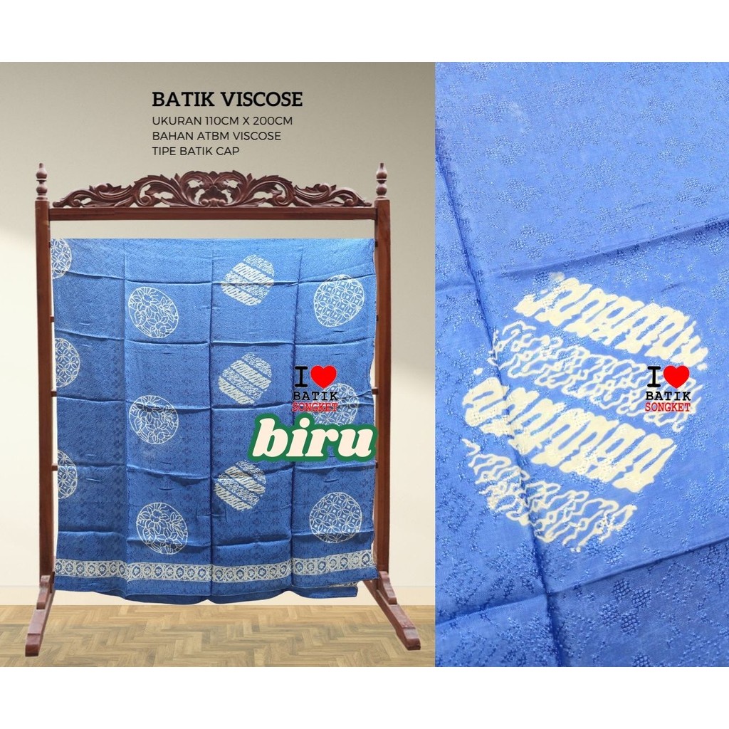 VISCOS PASTEL PARANG MOTIF 4 BAHAN KAIN BATIK VISCOSE VISKOS ATBM KATUN BIRU PUTIH