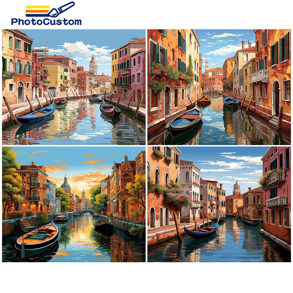 

Painting By Numbers Venice Water City Landscape Handpainted Number Painting DIY Pictures By Numbers For Home Decor